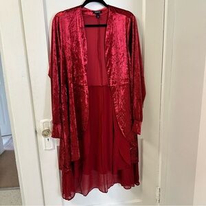 Torrid Red Velvet Chiffon Kimono